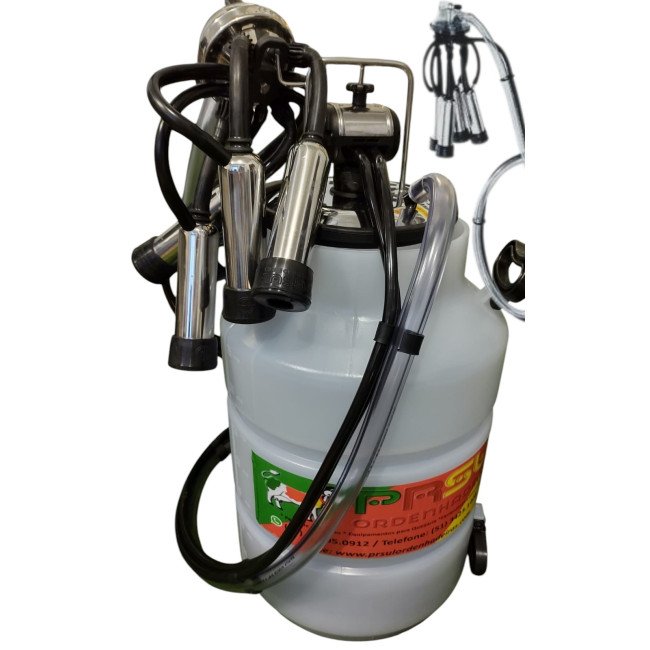 Conjunto de ordenha dupla com latão (para 2 vacas)